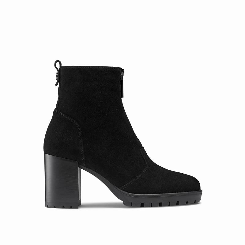 Russell & Bromley Igloo Mid Heel Ankle Boots Women's Black [DRE340RB]